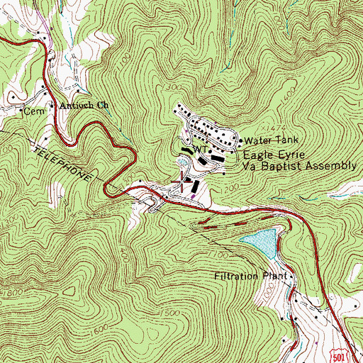Topographic Map of Eagles Eyrie, VA