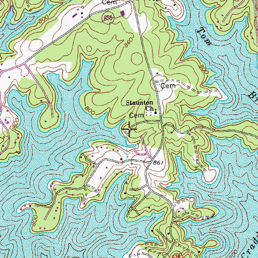 Topographic Map of Eagles Roost, VA