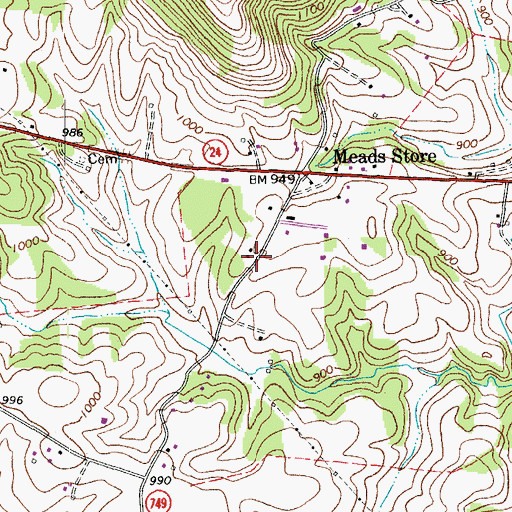 Topographic Map of Emmaus (historical), VA