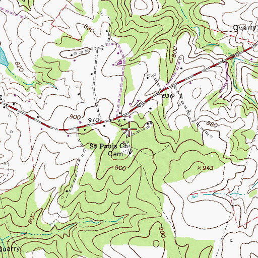 Topographic Map of Everett School (historical), VA