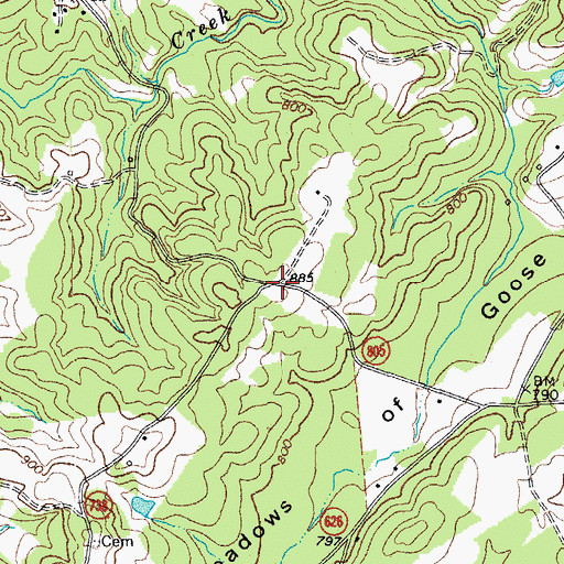 Topographic Map of Fancy Grove (historical), VA
