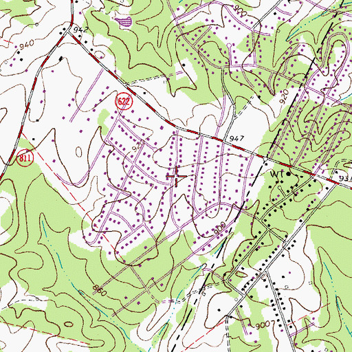 Topographic Map of Forest Park, VA