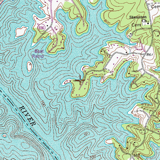 Topographic Map of Gross Point, VA