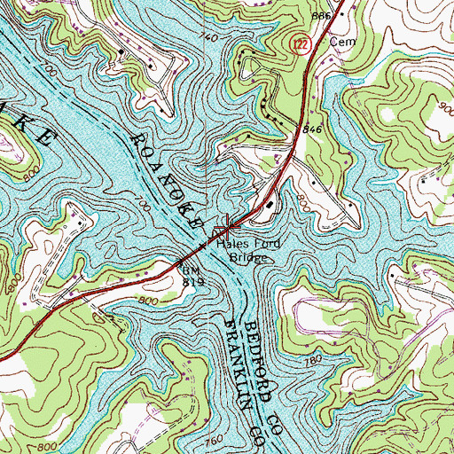 Topographic Map of Haleford (historical), VA