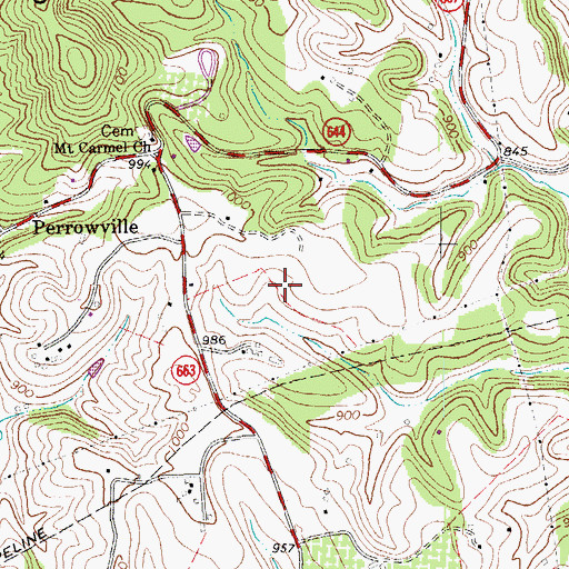 Topographic Map of Ivy Hills Golf Club, VA