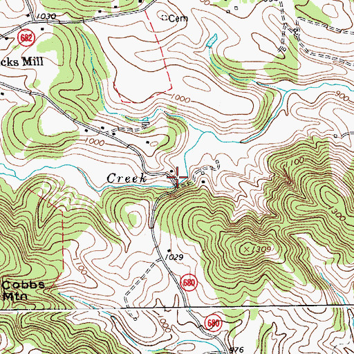 Topographic Map of Lower Pattersons Mill (historical), VA