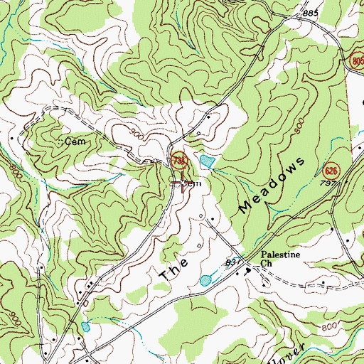Topographic Map of Morgan Cemetery, VA