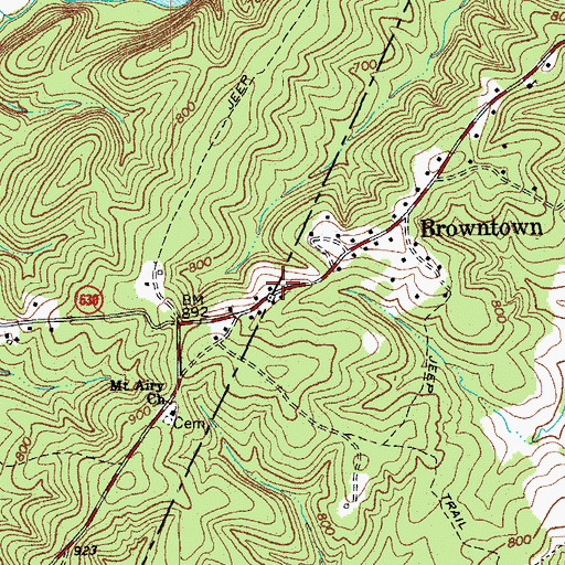 Topographic Map of Mount Airy, VA