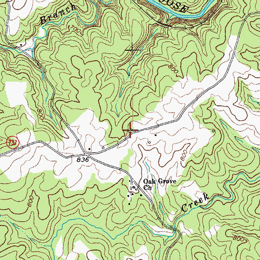 Topographic Map of New Providence Church (historical), VA