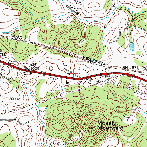 Topographic Map of Oakmulgee School (historical), VA