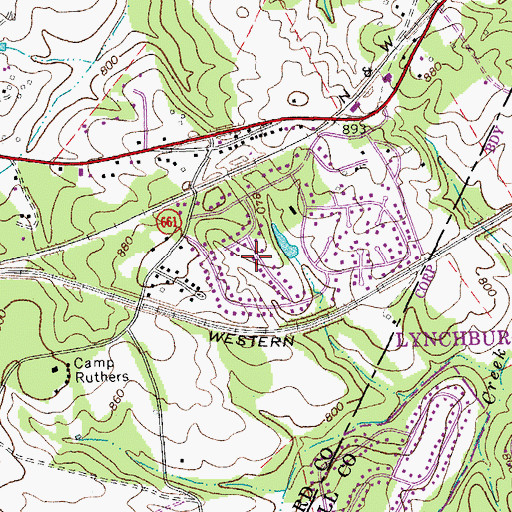 Topographic Map of Oakview, VA