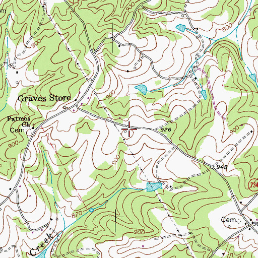 Topographic Map of Patmos School (historical), VA