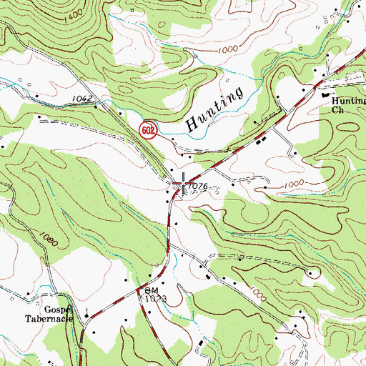 Topographic Map of Powells Store, VA