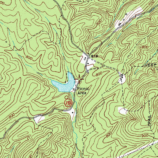 Topographic Map of Reid School (historical), VA