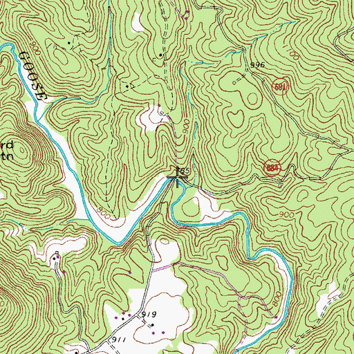 Topographic Map of Rocky Ford, VA