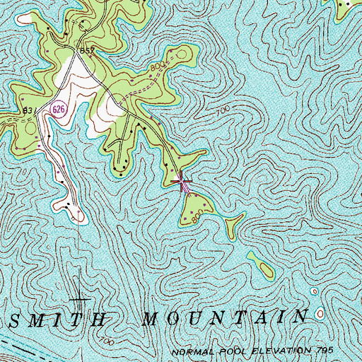 Topographic Map of Saunders Marina, VA