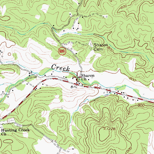 Topographic Map of Sharon School (historical), VA