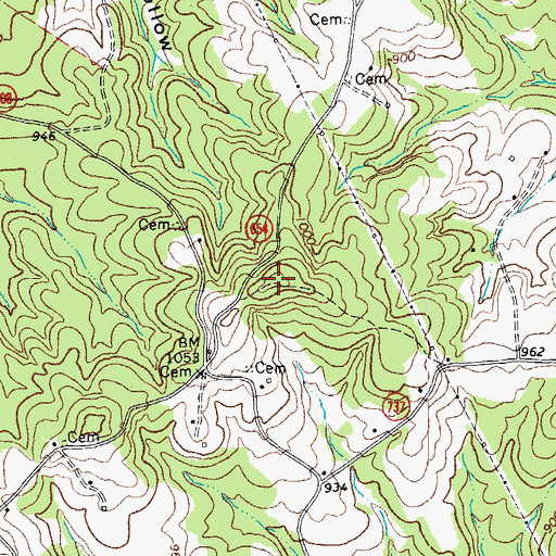 Topographic Map of Stone Mountain, VA