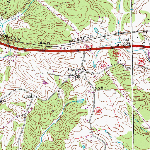 Topographic Map of Tate Cemetery, VA