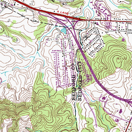 Topographic Map of Town and Country, VA
