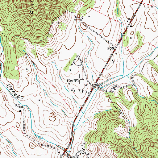 Topographic Map of Turpin Cemetery, VA