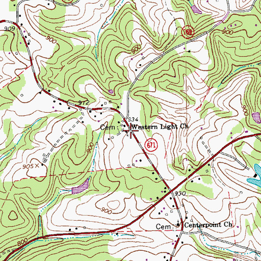 Topographic Map of Western Light School (historical), VA