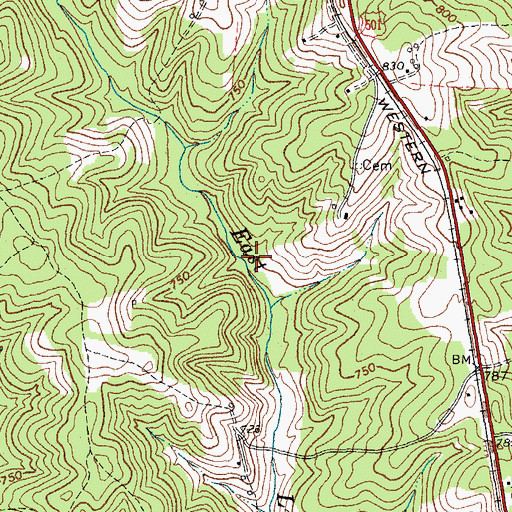 Topographic Map of Campbell County, VA