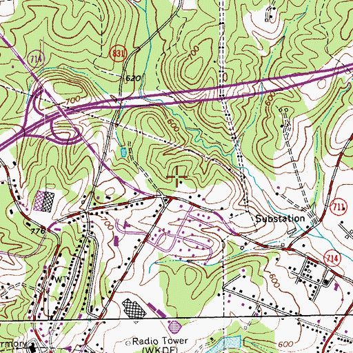 Topographic Map of Altavista Elementary School, VA