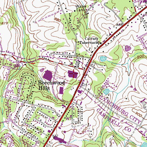 Topographic Map of Brookville High School, VA