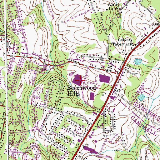 Topographic Map of Brookville Middle School, VA