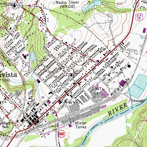 Topographic Map of Clement Memorial Wesleyan Church, VA
