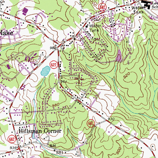 Topographic Map of Deer Creek, VA