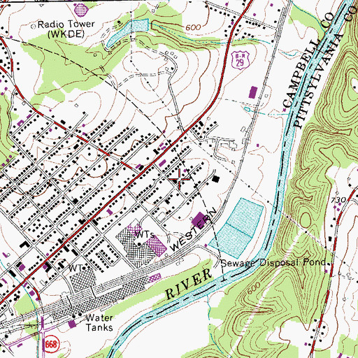 Topographic Map of Elim Assembly of God Church, VA