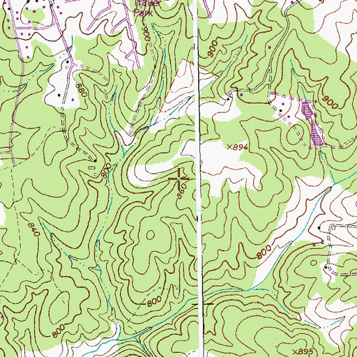 Topographic Map of Fairfields, VA