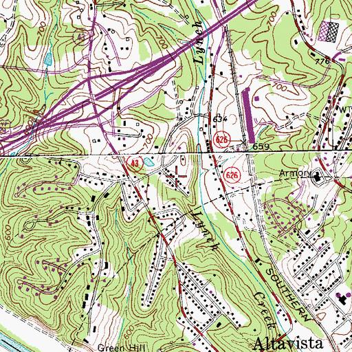 Topographic Map of Forest Hill, VA