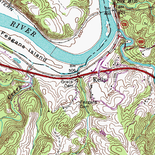 Topographic Map of Grace Church (historical), VA