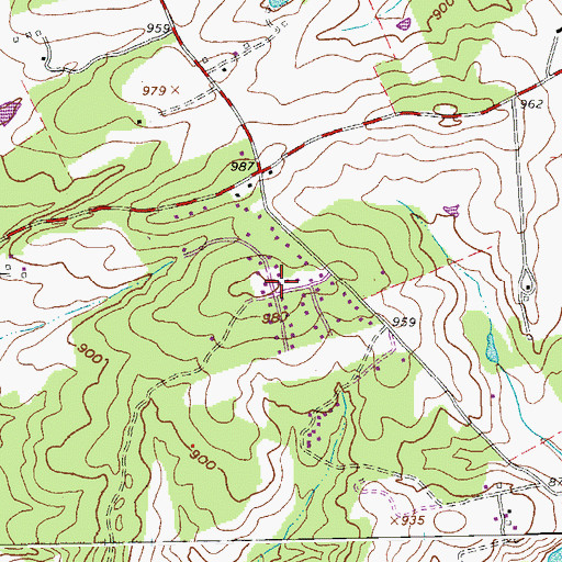Topographic Map of Happy Valley, VA