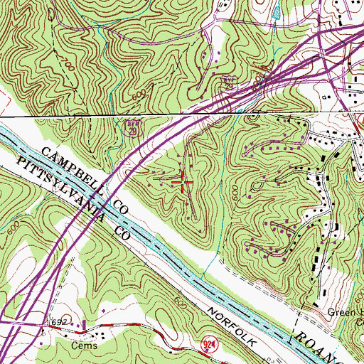 Topographic Map of Holly Hills South, VA