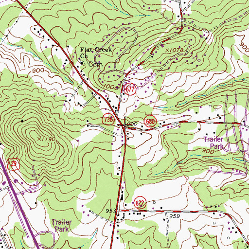 Topographic Map of Lanes Well Fork, VA