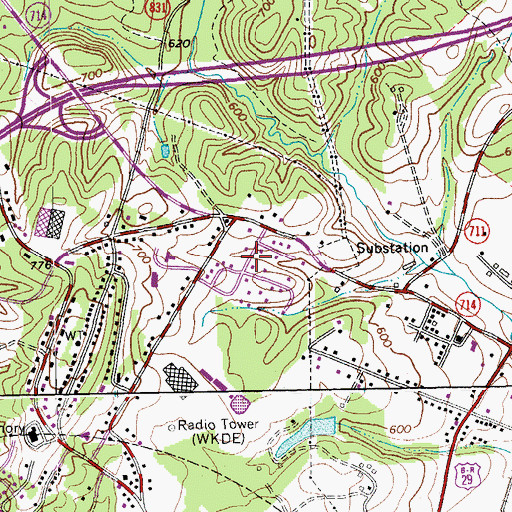 Topographic Map of Lakewood, VA