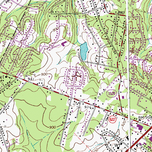 Topographic Map of Nottingham Forest, VA