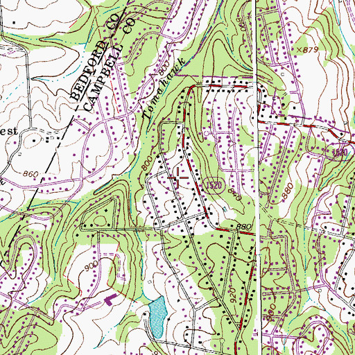 Topographic Map of Penn Forest, VA