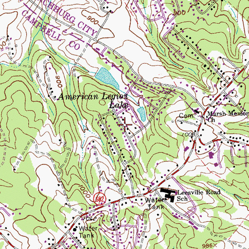 Topographic Map of Sherwood Forest, VA