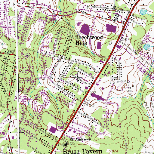 Topographic Map of Sunny Banks, VA