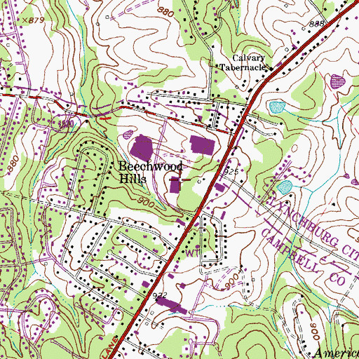 Topographic Map of Tomahawk Elementary School, VA