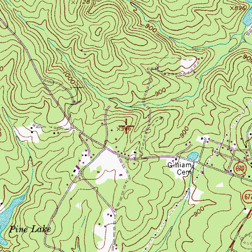 Topographic Map of Tulip Tree Acres, VA