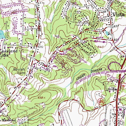 Topographic Map of Vista Acres, VA