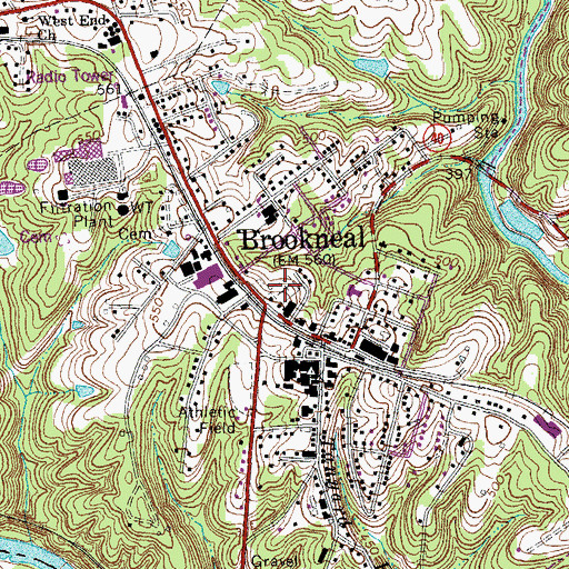 Topographic Map of Wickliff-Rush Cemetery, VA