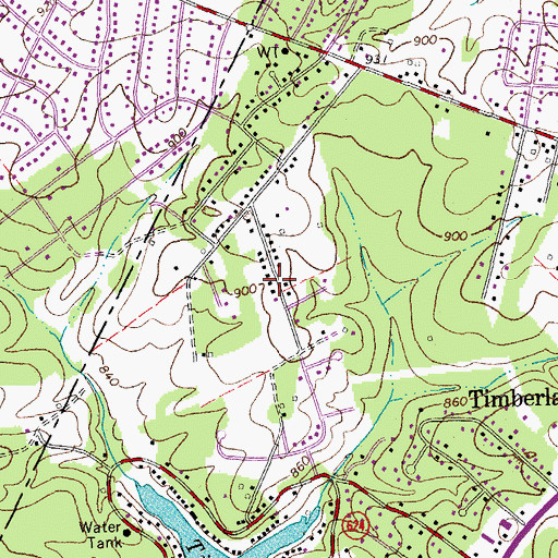 Topographic Map of Windcrest Manor, VA
