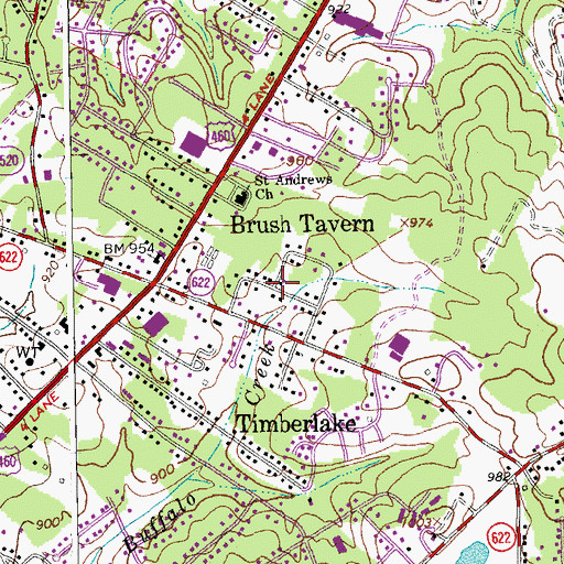 Topographic Map of Woodlawn, VA